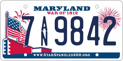 MD license plate 7AN9842