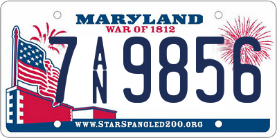 MD license plate 7AN9856