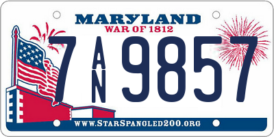 MD license plate 7AN9857