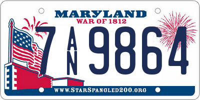 MD license plate 7AN9864