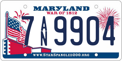 MD license plate 7AN9904