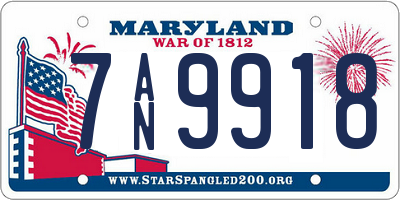 MD license plate 7AN9918