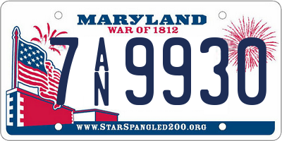 MD license plate 7AN9930