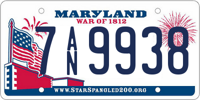 MD license plate 7AN9938