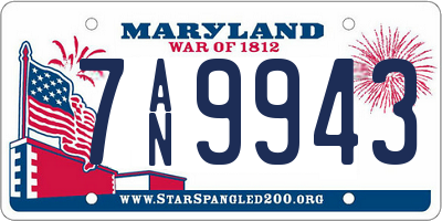 MD license plate 7AN9943