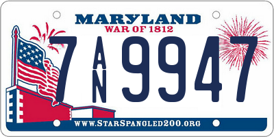 MD license plate 7AN9947