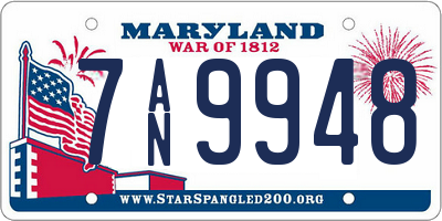MD license plate 7AN9948