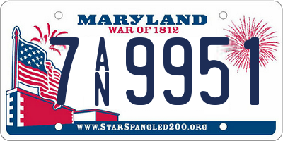 MD license plate 7AN9951