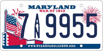 MD license plate 7AN9955