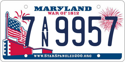 MD license plate 7AN9957