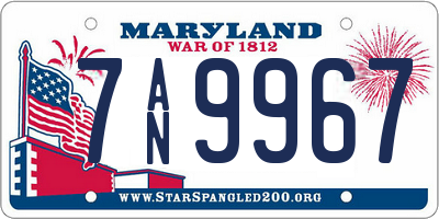 MD license plate 7AN9967