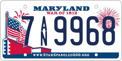 MD license plate 7AN9968