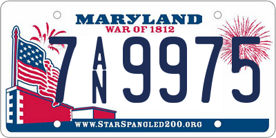 MD license plate 7AN9975