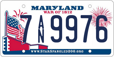 MD license plate 7AN9976