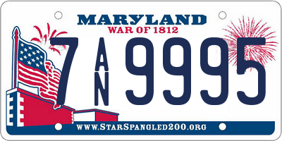 MD license plate 7AN9995