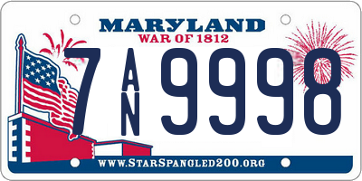 MD license plate 7AN9998