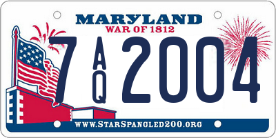 MD license plate 7AQ2004