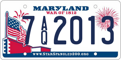 MD license plate 7AQ2013