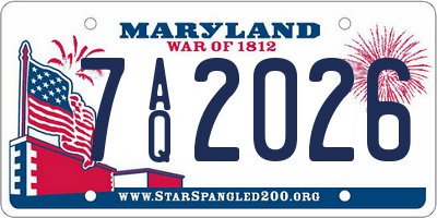 MD license plate 7AQ2026