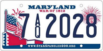 MD license plate 7AQ2028