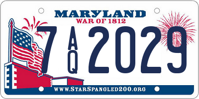 MD license plate 7AQ2029