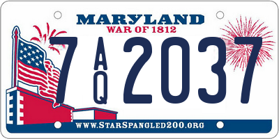 MD license plate 7AQ2037