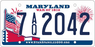MD license plate 7AQ2042