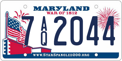 MD license plate 7AQ2044