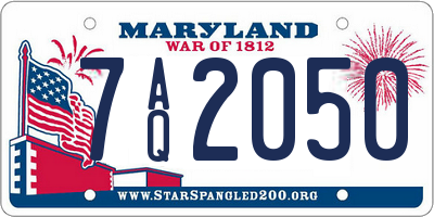 MD license plate 7AQ2050