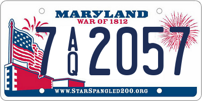 MD license plate 7AQ2057