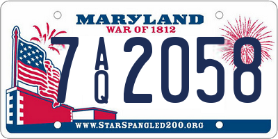 MD license plate 7AQ2058