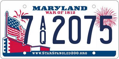 MD license plate 7AQ2075