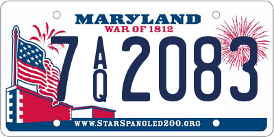 MD license plate 7AQ2083