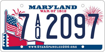 MD license plate 7AQ2097