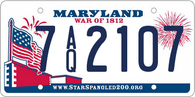 MD license plate 7AQ2107