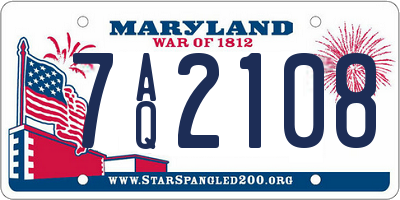 MD license plate 7AQ2108
