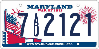 MD license plate 7AQ2121