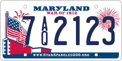 MD license plate 7AQ2123