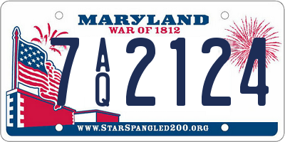 MD license plate 7AQ2124