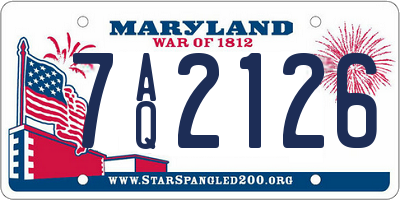 MD license plate 7AQ2126
