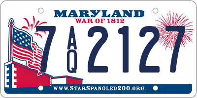 MD license plate 7AQ2127