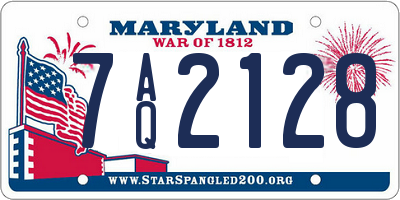 MD license plate 7AQ2128