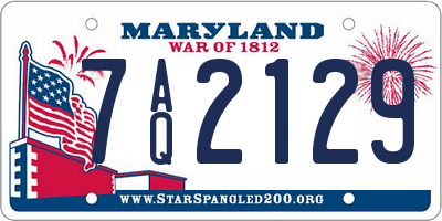 MD license plate 7AQ2129
