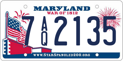 MD license plate 7AQ2135