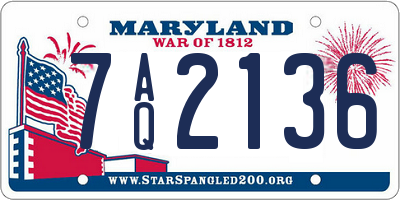 MD license plate 7AQ2136