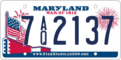 MD license plate 7AQ2137