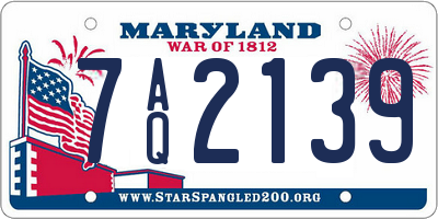 MD license plate 7AQ2139