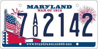 MD license plate 7AQ2142