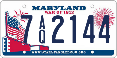 MD license plate 7AQ2144