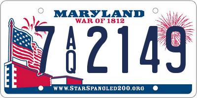 MD license plate 7AQ2149